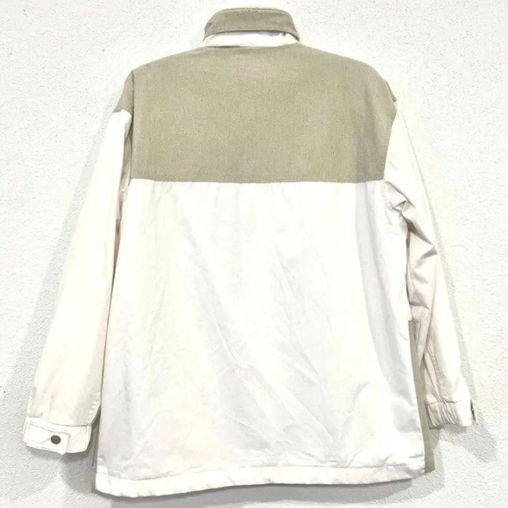 IZZI Outerwear Womens Beige and White Checkered Button Up Jacket Size Small - Picture 3 of 7